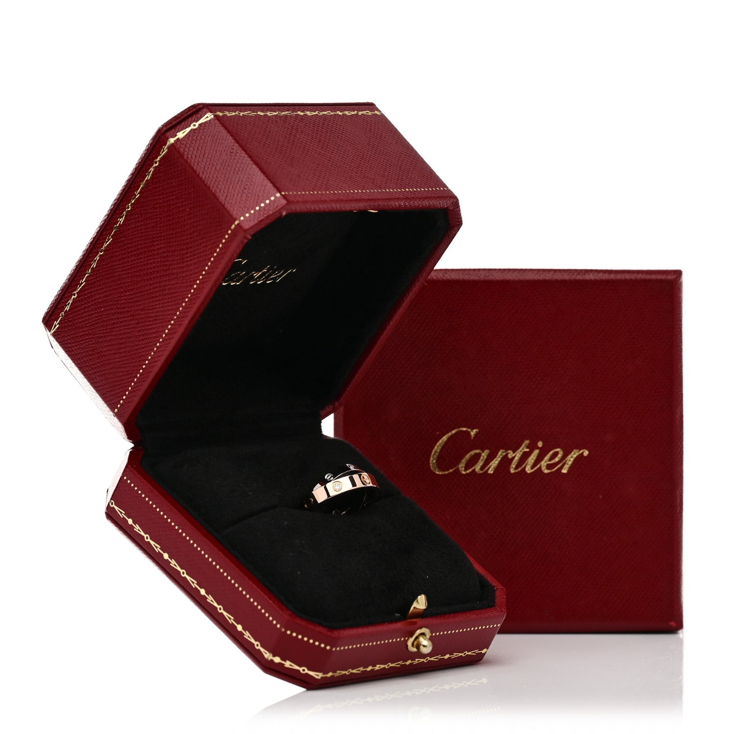18K Pink White Gold 6 Diamond LOVE Ring 48 4.5