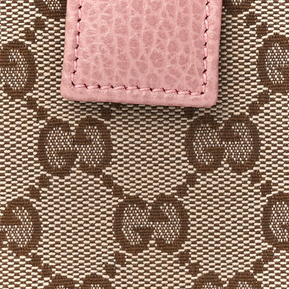 Gucci Monogram Dollar Calfskin Zip Around French Flap Wallet Beige Ebony Soft Pink 10 of 13