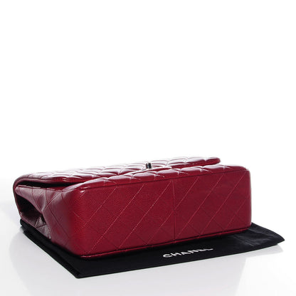 Chanel Caviar Quilted Jumbo Single Flap Dark Red 4 of 8