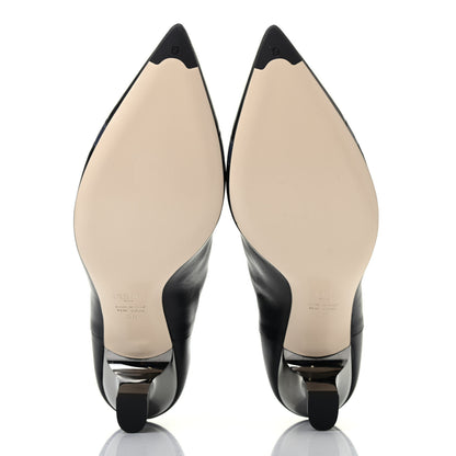 Fendi Vitello Colibri 55mm Ankle Booties 38 Black Antracite 4 of 5