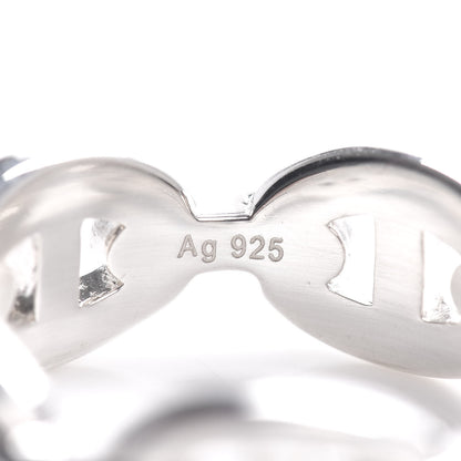 Hermes Sterling Silver PM Chaine d'Ancre Enchainee Band Ring 54 6.75 4 of 6