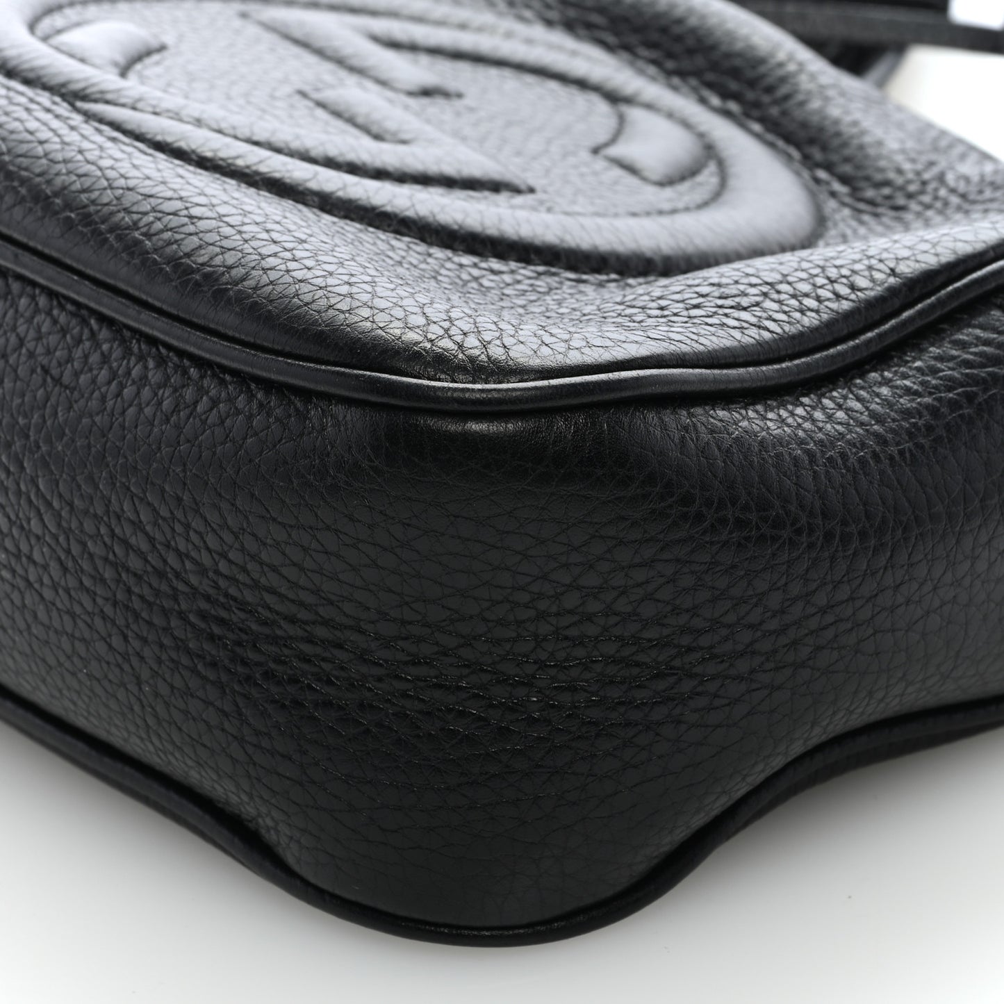 Pebbled Calfskin Small Soho Disco Bag Black