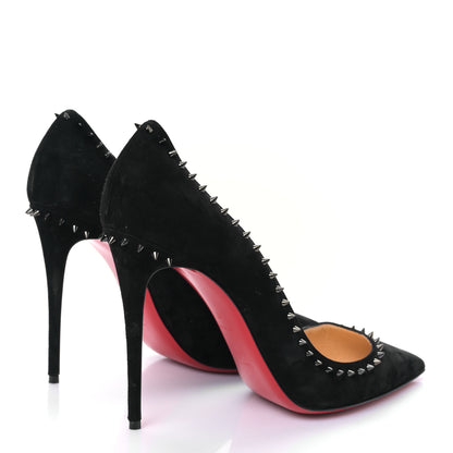 Christian Louboutin Veau Velours Anjalina 100 Pumps 42 Black Gun 4 of 8