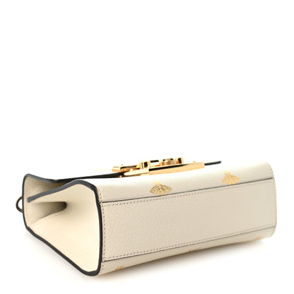 Gucci Grained Calfskin Bee Star Small Padlock Shoulder Bag White 4 of 10