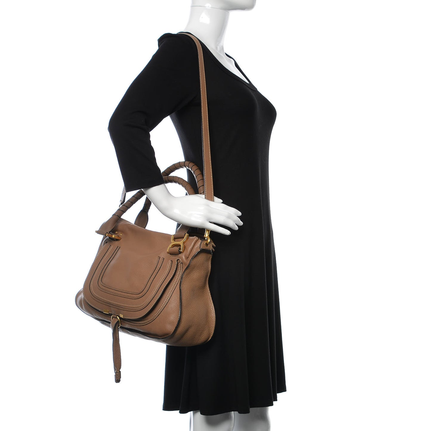 Calfskin Medium Marcie Satchel Nut