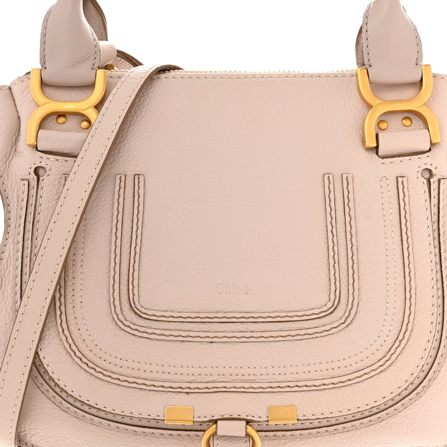 Calfskin Small Marcie Satchel Pale Pink