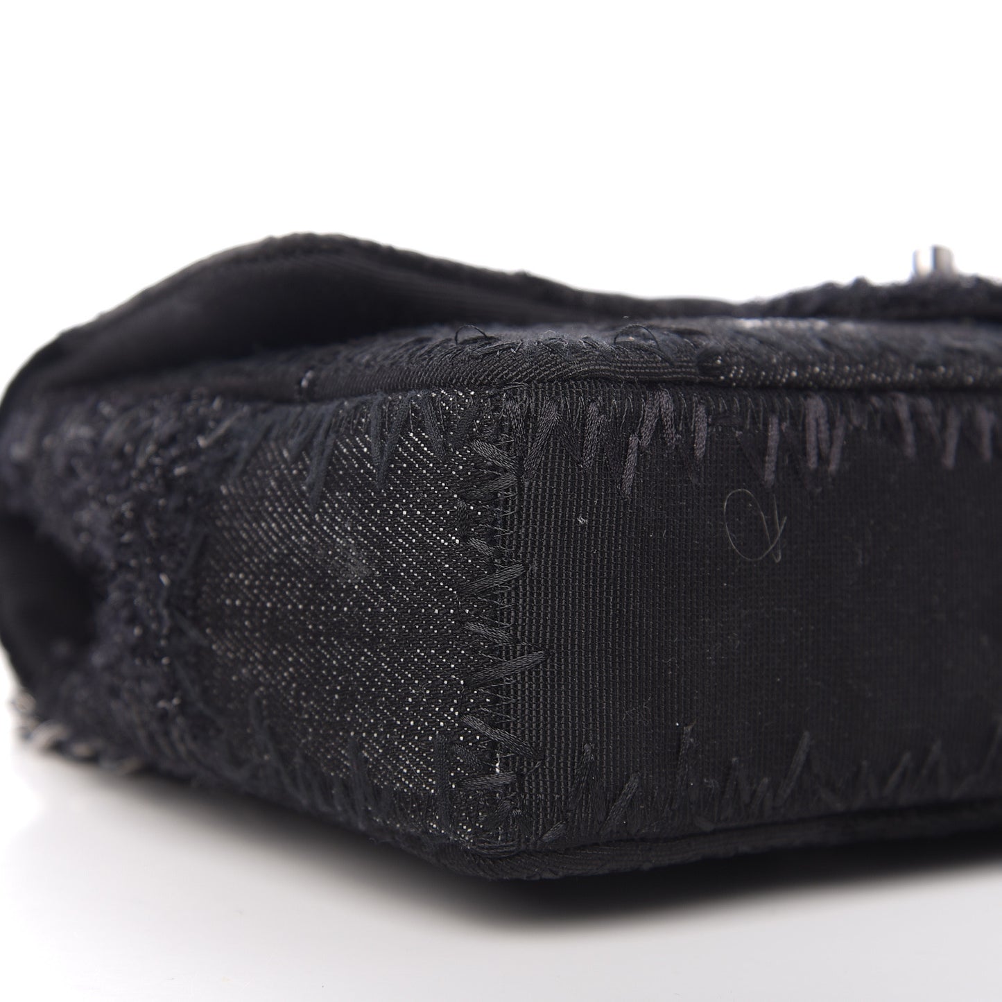 Tweed Patchwork Medium Single Flap Black