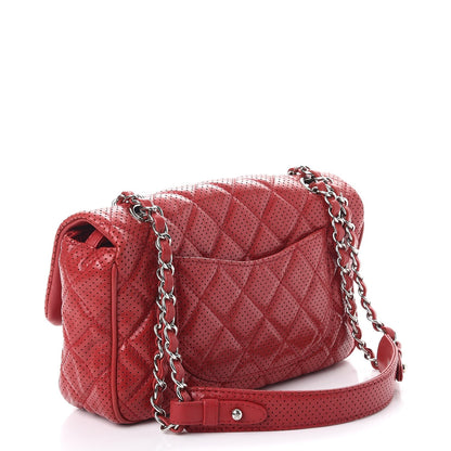 Chanel Lambskin Perforated Medium Punch Flap Red 3 of 8