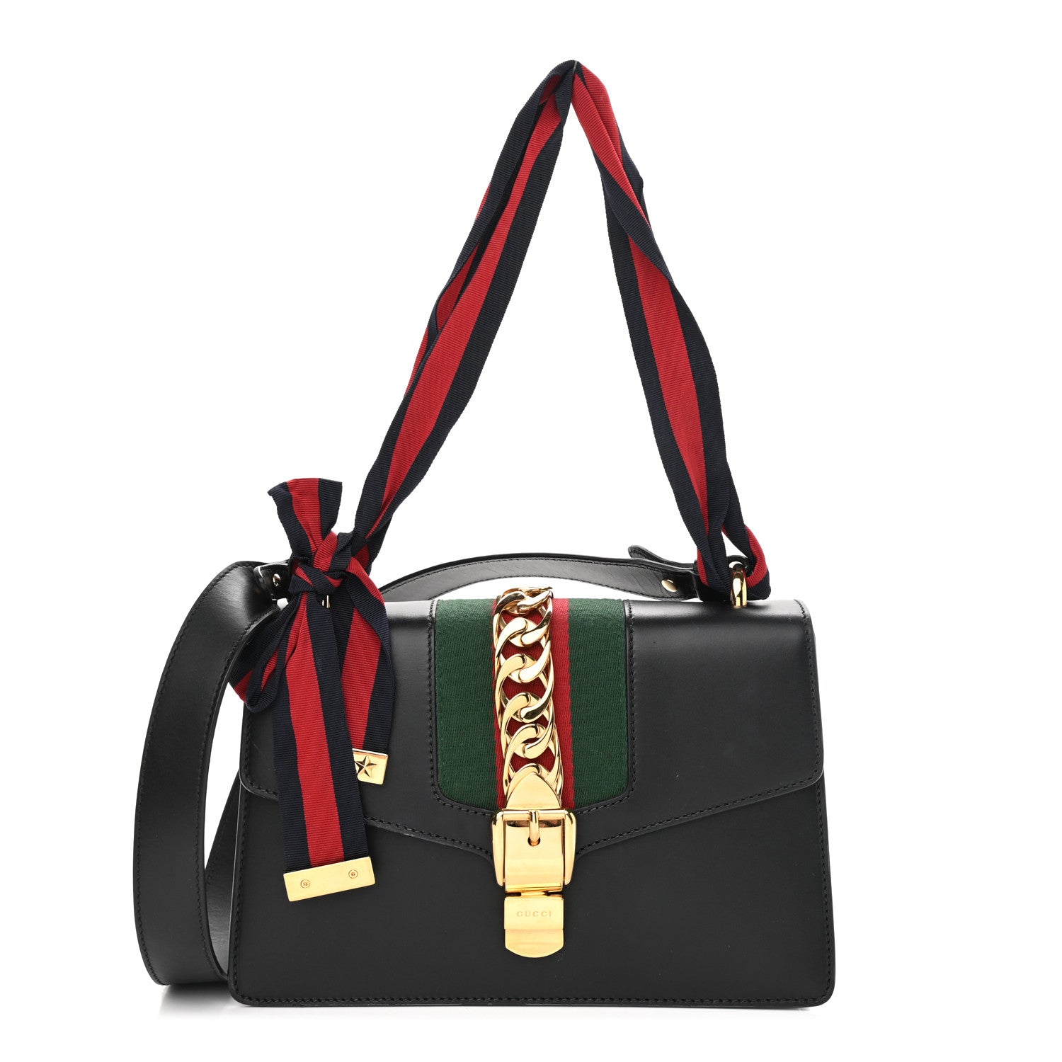 Gucci Calfskin Small Sylvie Shoulder Bag Black 1 of 13