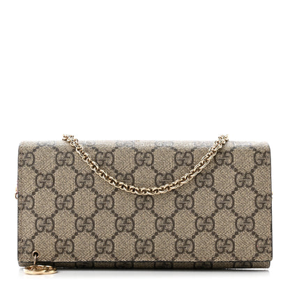Gucci GG Supreme Monogram GG Pierce Chain Clutch Wallet Pink 1 of 12