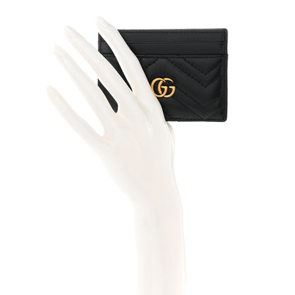 Gucci Calfskin Matelasse GG Marmont Card Holder Black 2 of 12