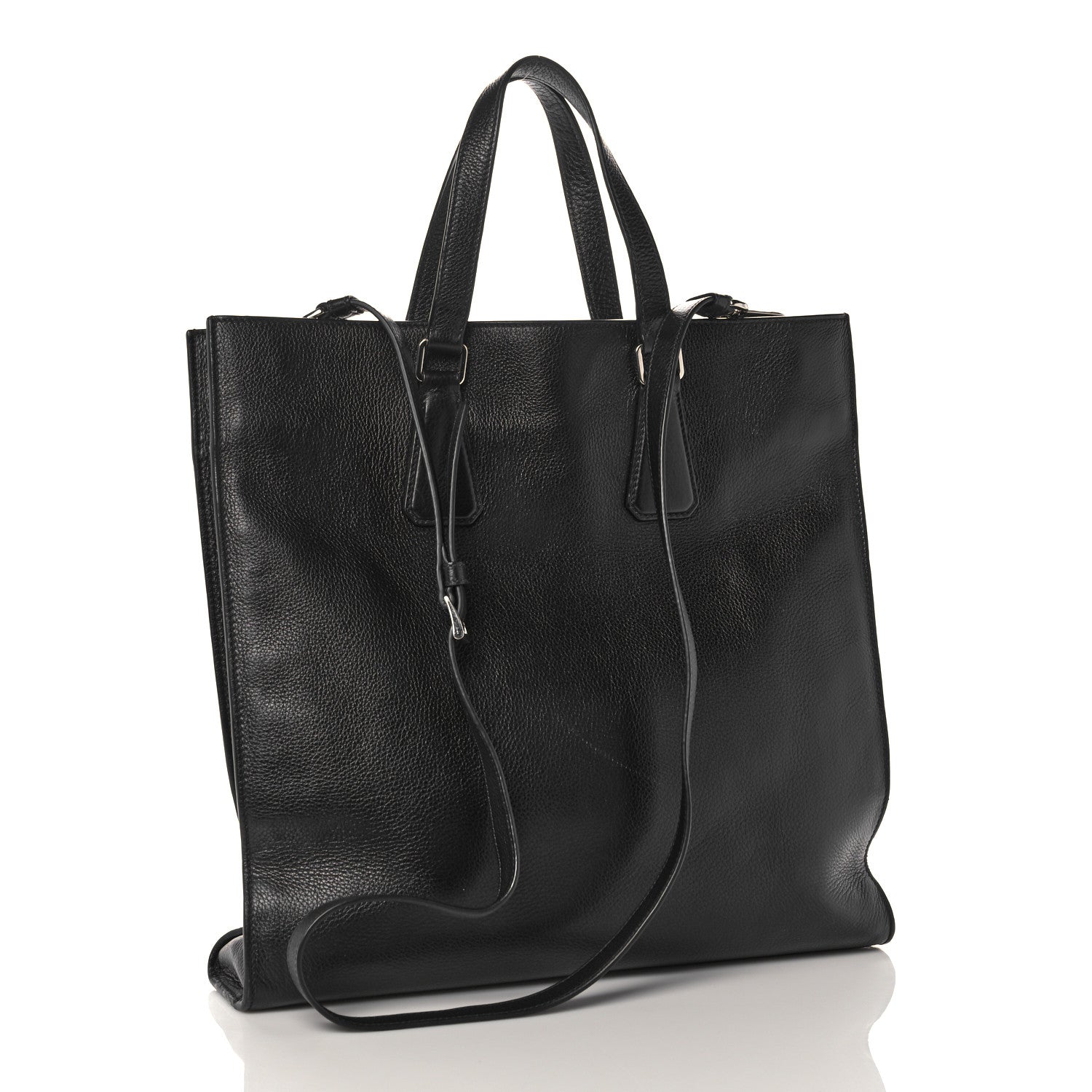 Prada Vitello Daino Shopping Tote Black 2 of 7