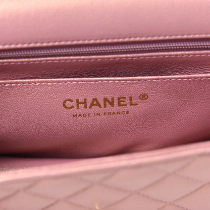 Chanel Iridescent Lambskin Quilted Mini Top Handle Rectangular Flap Pink 6 of 11