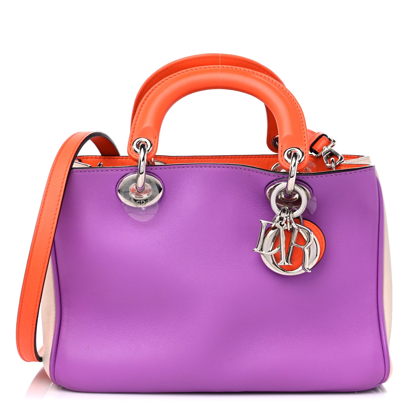 Smooth Calfskin Tri-Color Medium Diorissimo Tote Parme Sand