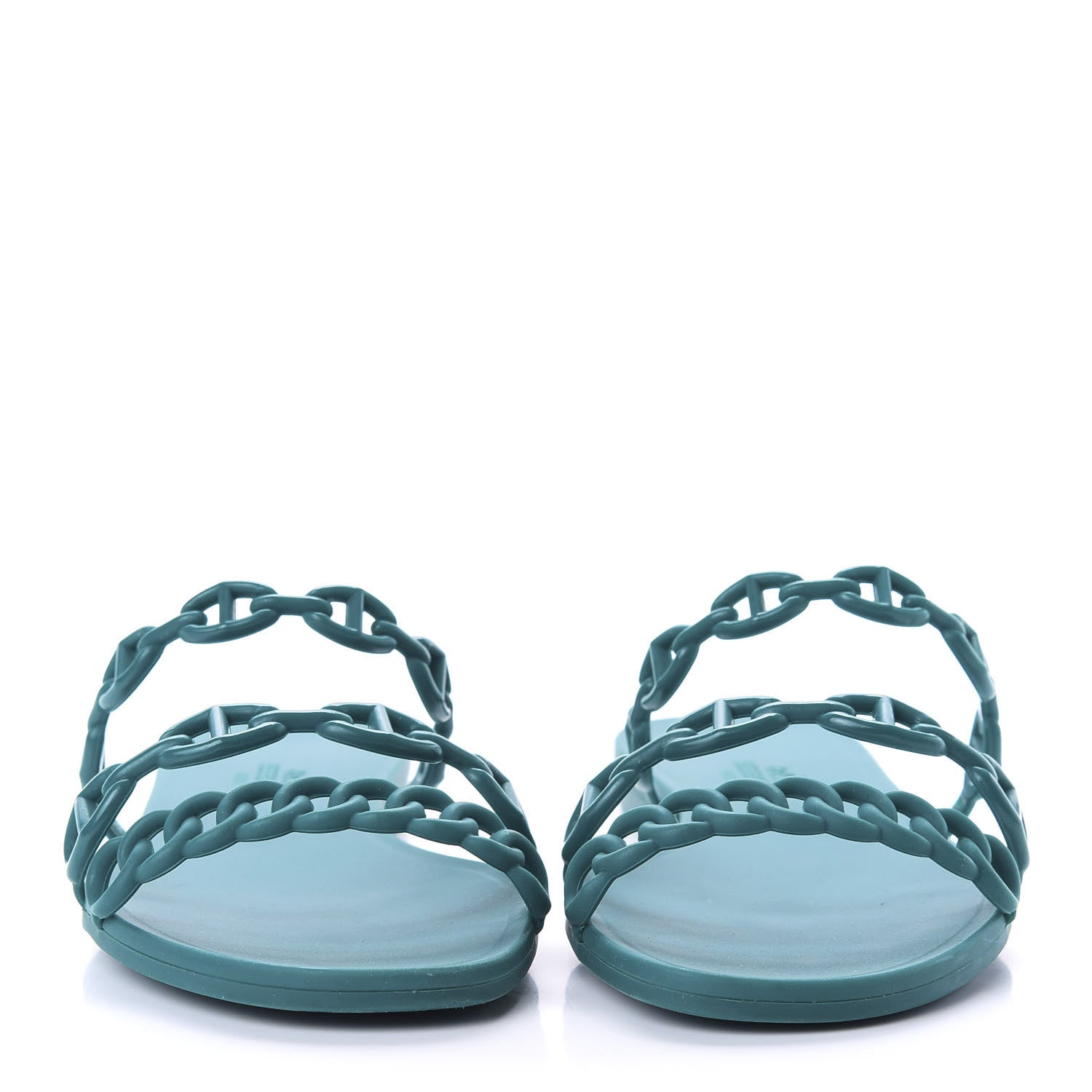 Hermes Rubber Chaine d'Ancre Rivage Sandals 36 Vert d'Ete 2 of 8