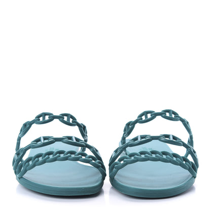 Hermes Rubber Chaine d'Ancre Rivage Sandals 36 Vert d'Ete 2 of 8