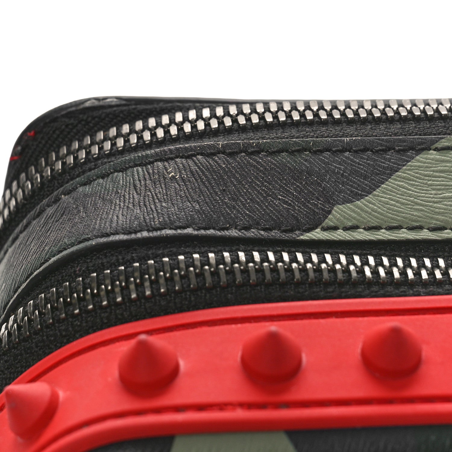 Christian Louboutin Calfskin Loubi Camouflage Gomme Spikes Loubitown Crossbody Multicolor 9 of 15