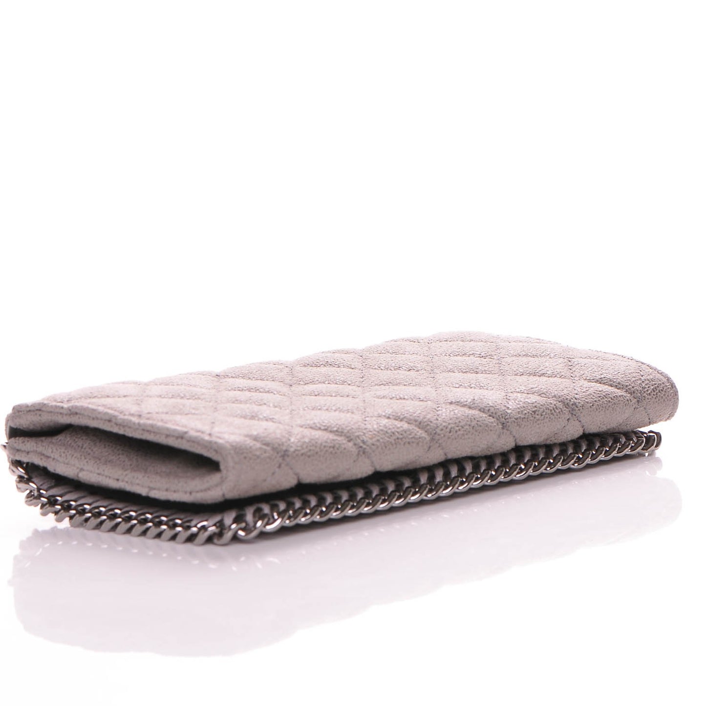 Shaggy Deer Quilted Falabella Flap Wallet Grey
