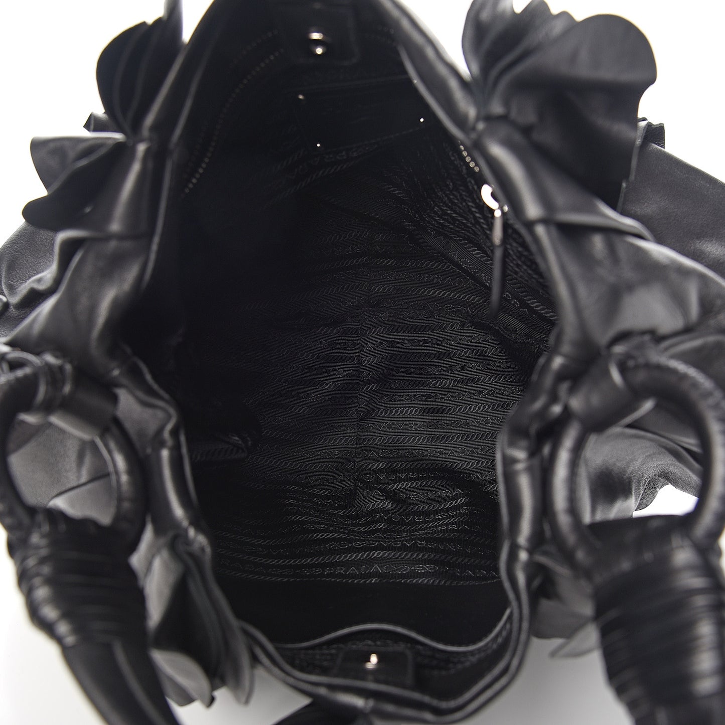 Nappa Ruffle Bag Black