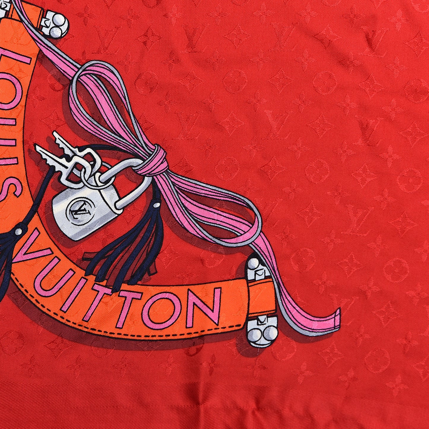 Silk Monogram All That's Straps Scarf Shawl Rouge