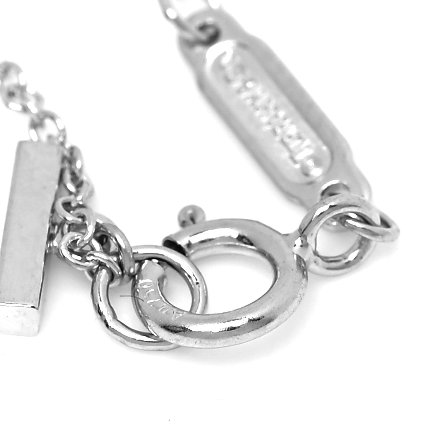18K White Gold Diamond Mini T Smile Pendant Necklace