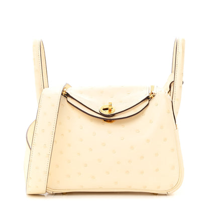 Hermes Ostrich Mini Lindy 20 Nata 1 of 14