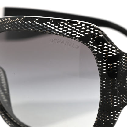 Chanel Acetate CC Lace Effect Sunglasses 5146 Black White 7 of 9