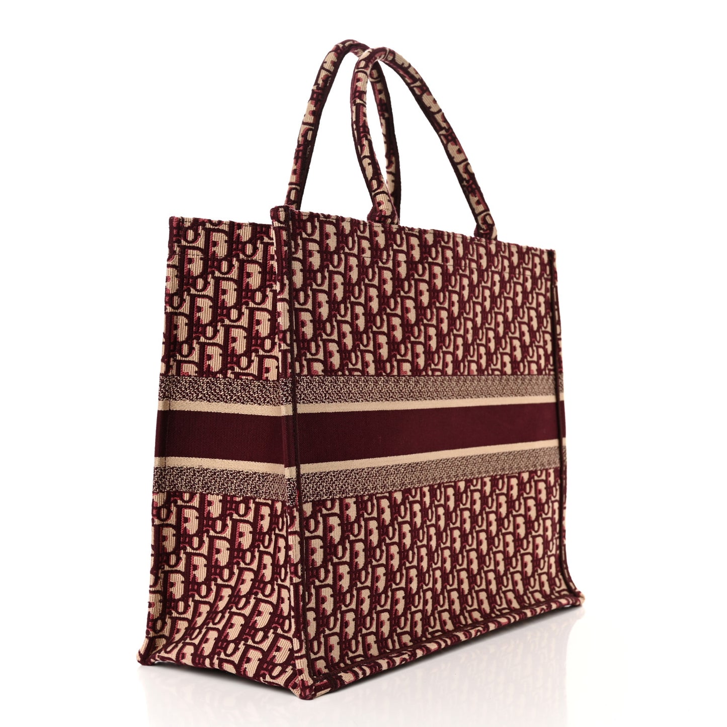 Oblique Large Book Tote Burgundy Multicolor