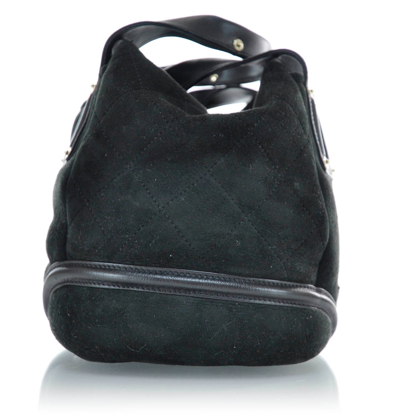 Suede Quilted CC Handbag Black