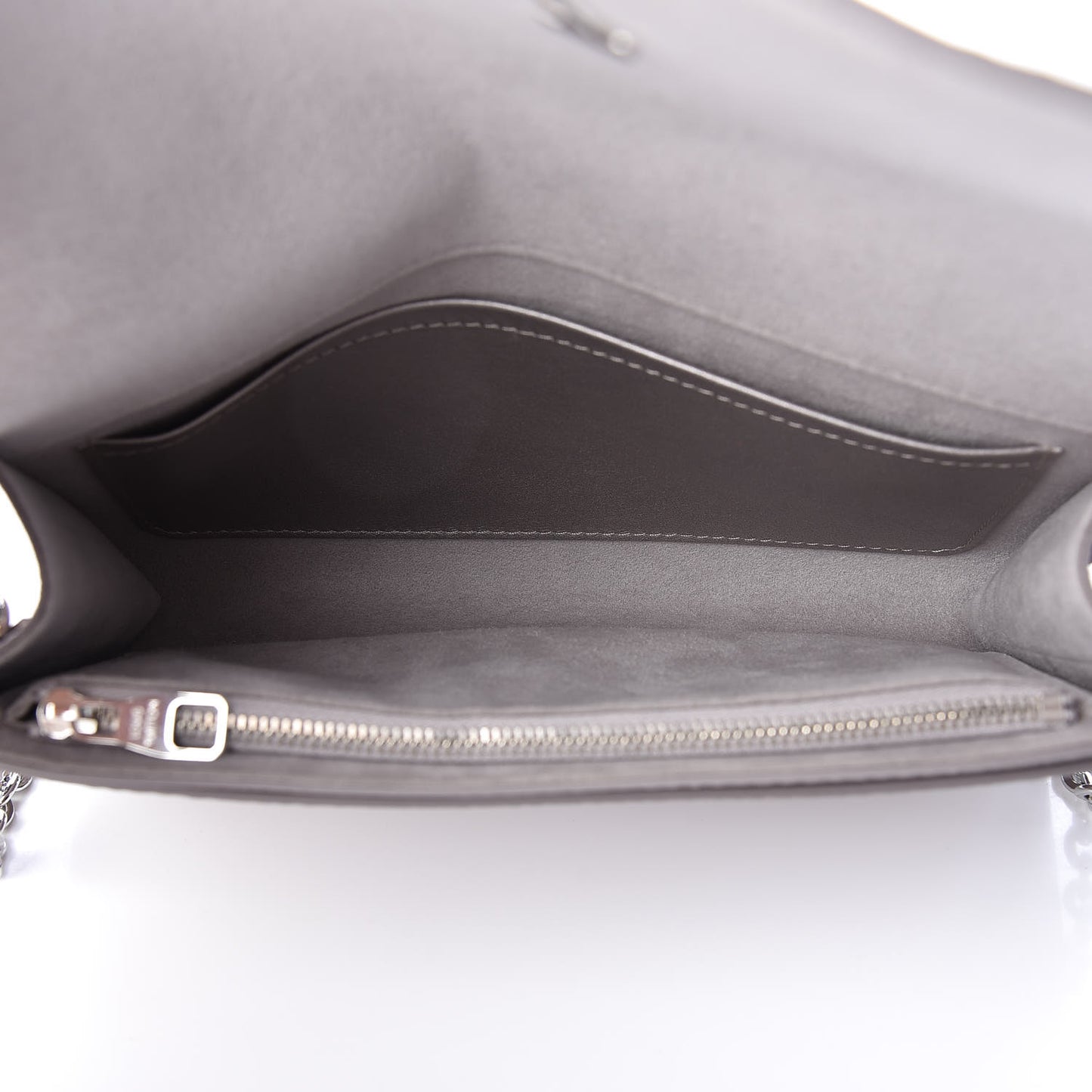 Metallic Grained Calfskin Louise Clutch GM NM