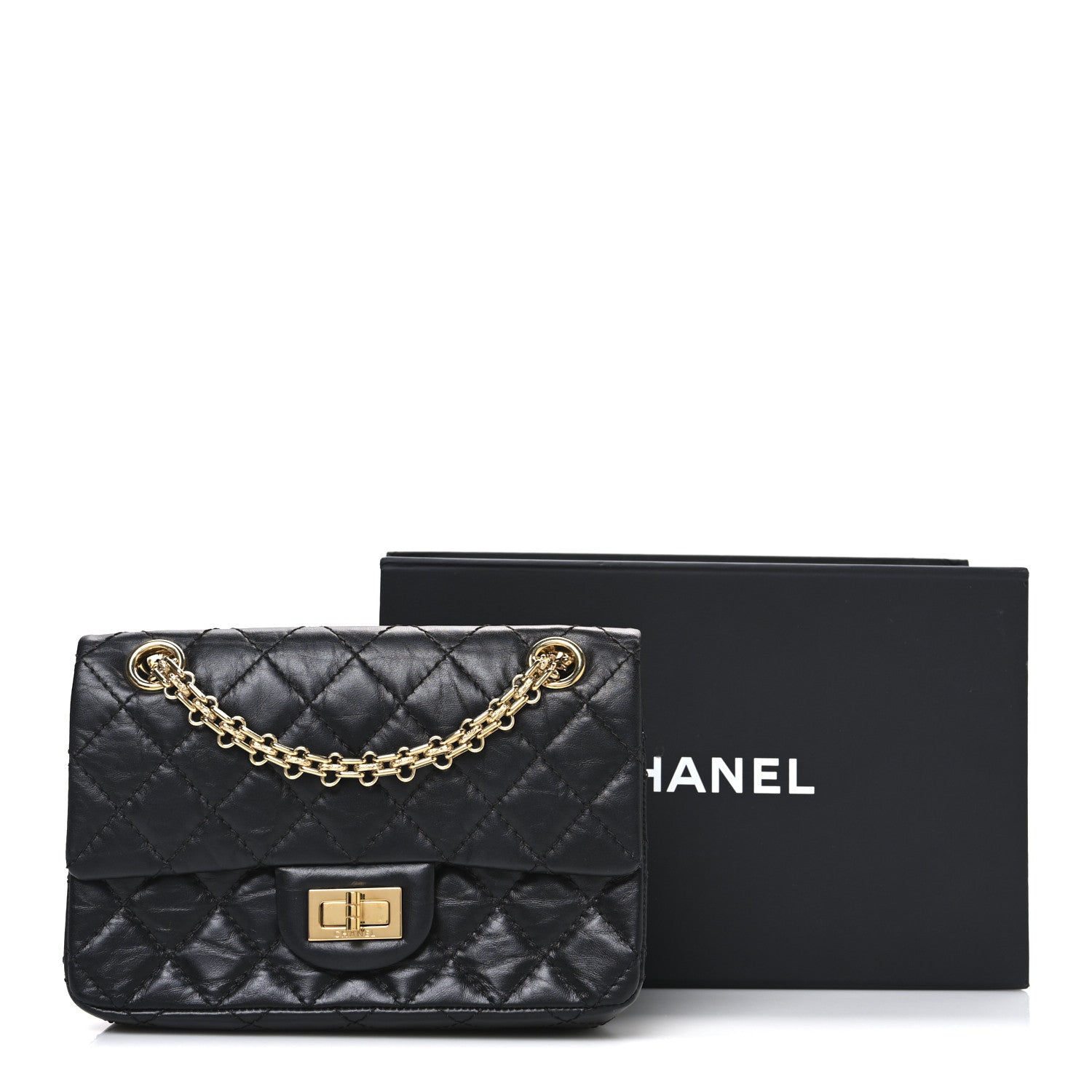 Chanel Aged Calfskin Quilted 2.55 Reissue Mini Flap Black 12 of 12