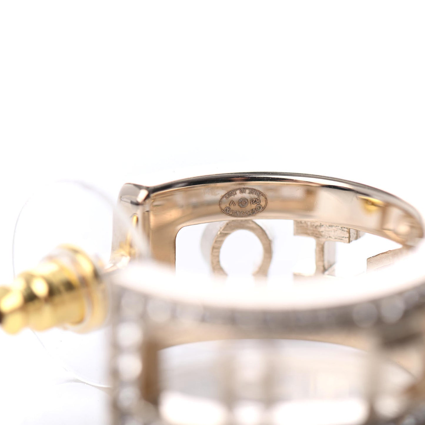Metal Crystal Bow-tiful CC Hoop Earrings Gold