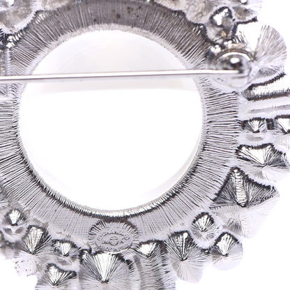 Chanel Crystal CC Smiley Emoji Brooch Silver 5 of 6