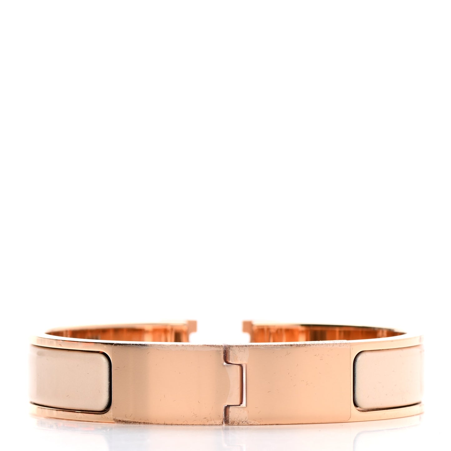 Enamel Narrow Clic Clac H Bracelet PM Beige Nacre