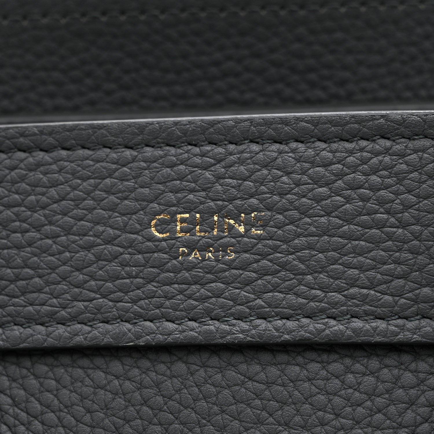 Celine Drummed Calfskin Nano Luggage Kohl 6 of 13