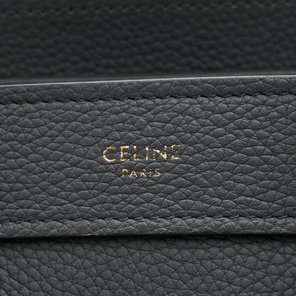 Celine Drummed Calfskin Nano Luggage Kohl 6 of 13