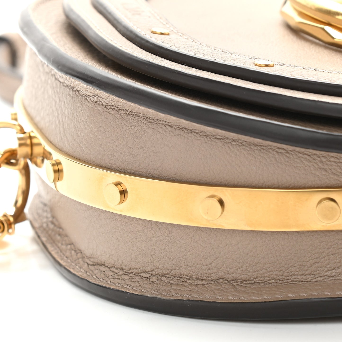 Calfskin Small Nile Bracelet Minaudiere Bag Motty Grey