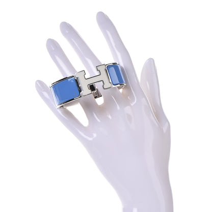 Hermes Enamel Wide Clic Clac H Bracelet PM Blanc Bleu Transat 2 of 4