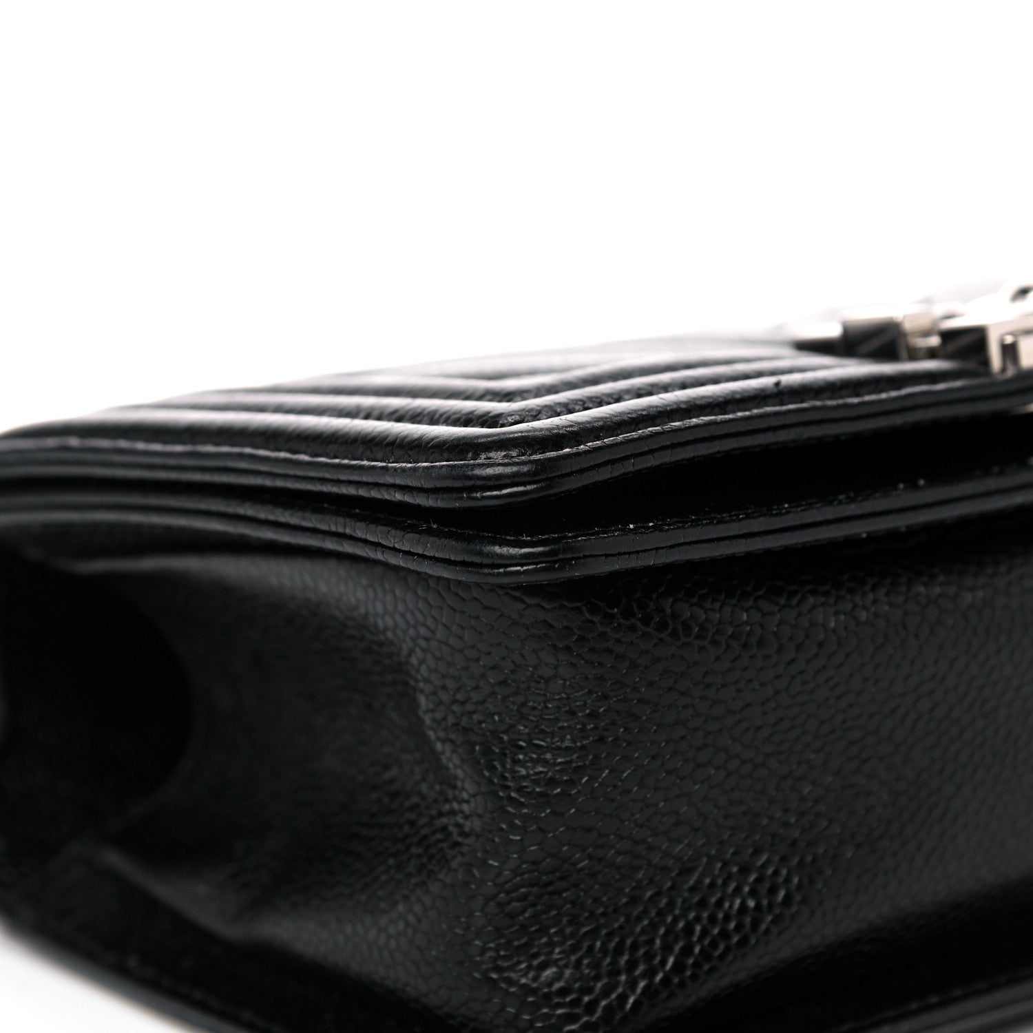 Chanel Caviar Chevron Quilted Small Boy Flap Black 8 of 10