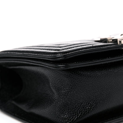 Chanel Caviar Chevron Quilted Small Boy Flap Black 8 of 10