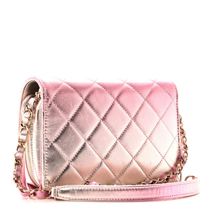 Chanel Metallic Lambskin Like A Wallet Flap Golden Pink 3 of 11