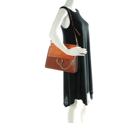 Chloe Suede Calfskin Medium Faye Shoulder Bag Tobacco 2 of 9