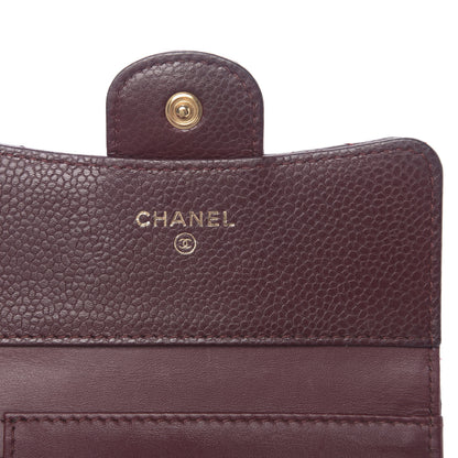 Chanel Caviar Quilted Compact Flap Wallet Burgundy 6 of 12