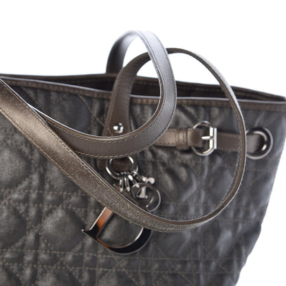Christian Dior Coated Canvas Cannage Medium Panarea Tote Grey 8 of 9