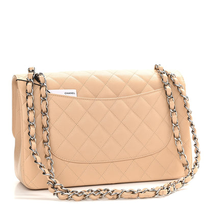 Chanel Caviar Quilted Jumbo Double Flap Beige 3 of 10