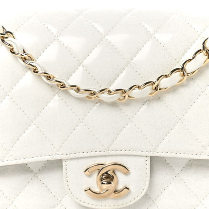 Chanel Patent Quilted Evening Star Medium Double Flap White 8 of 11