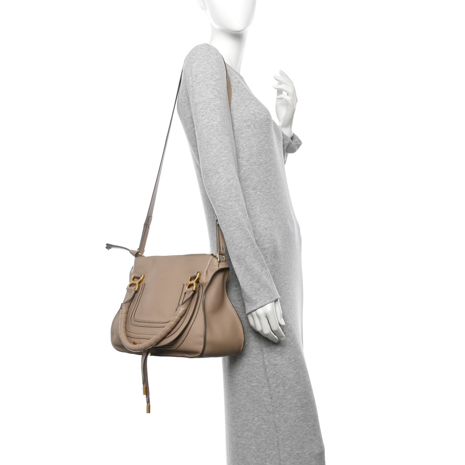 Chloe Calfskin Braided Medium Marcie Double Carry Boyish Brown 2 of 10