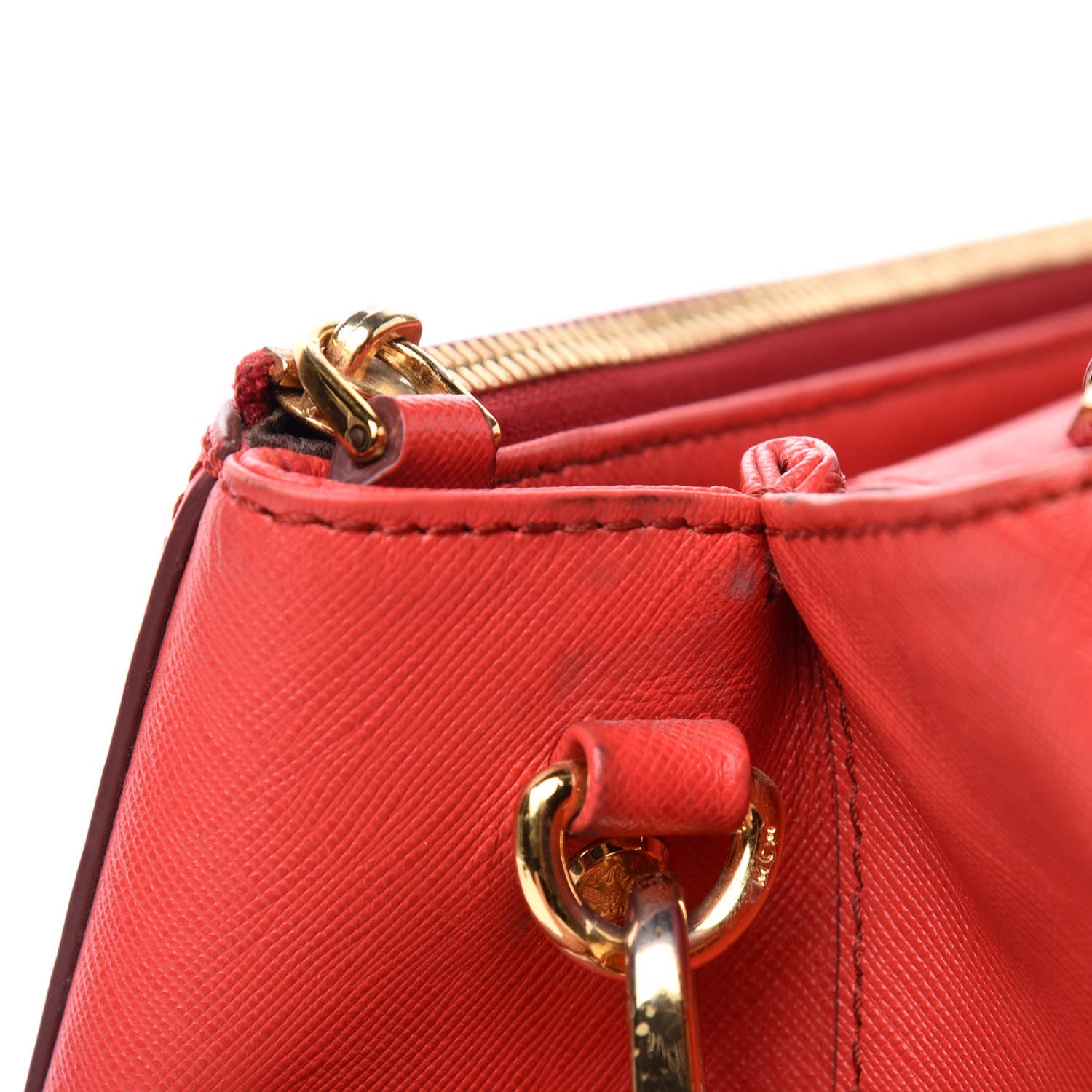 MCM Saffiano Nuovo Tote Hot Coral 9 of 14