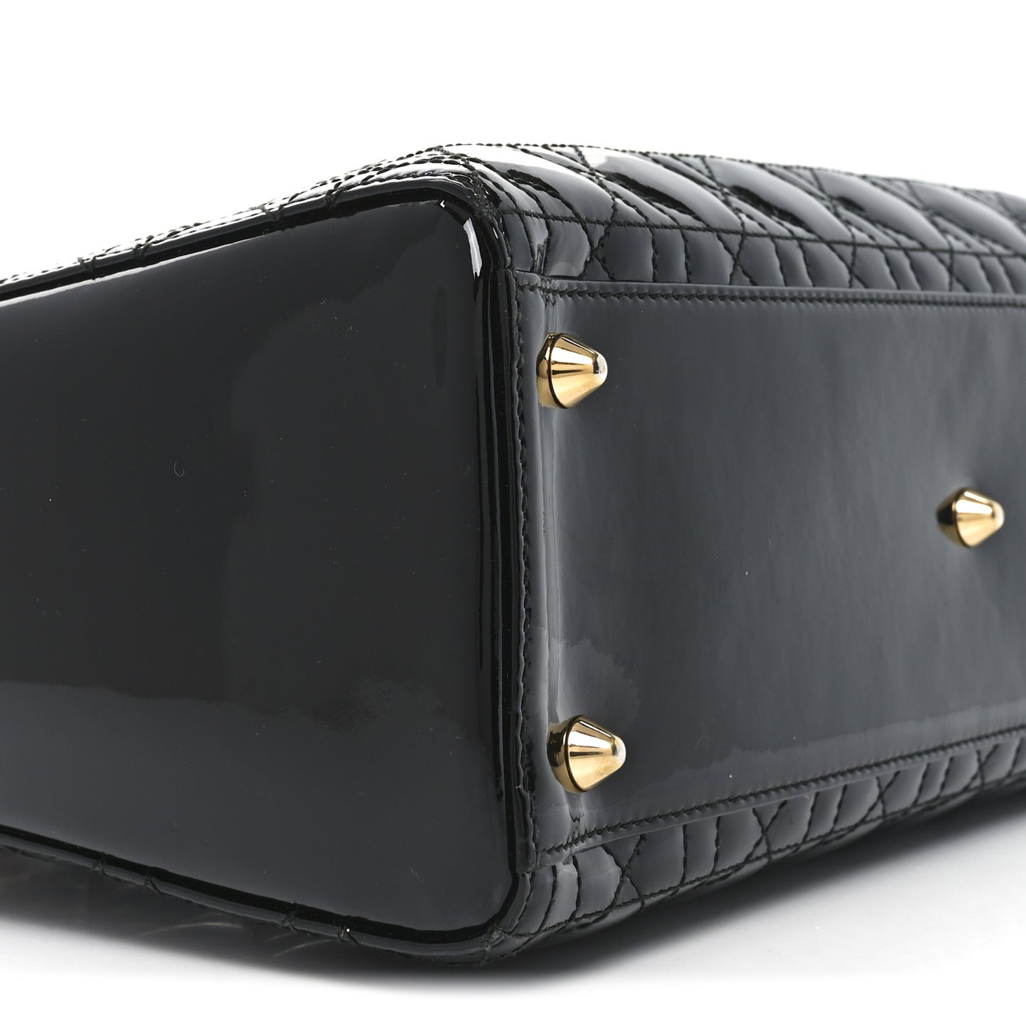 Patent Cannage Large Lady Dior Black