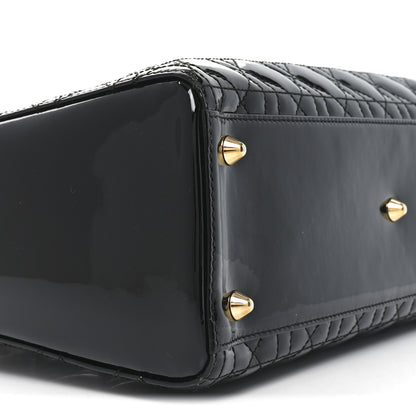 Christian Dior Patent Cannage Large Lady Dior Black 9 of 10